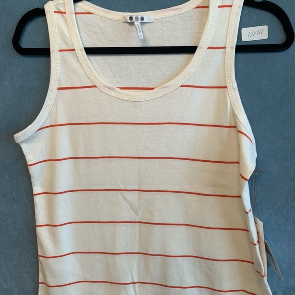 Three Dots Cream and Red Striped Top NWT Size S‎ - Picture 6 of 6